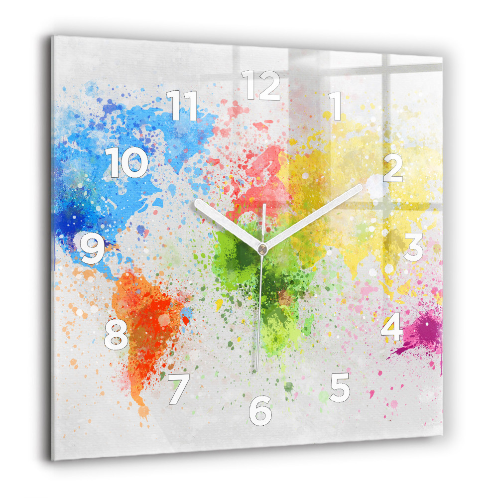 Ceas perete din sticlă pătrat Linii abstracte