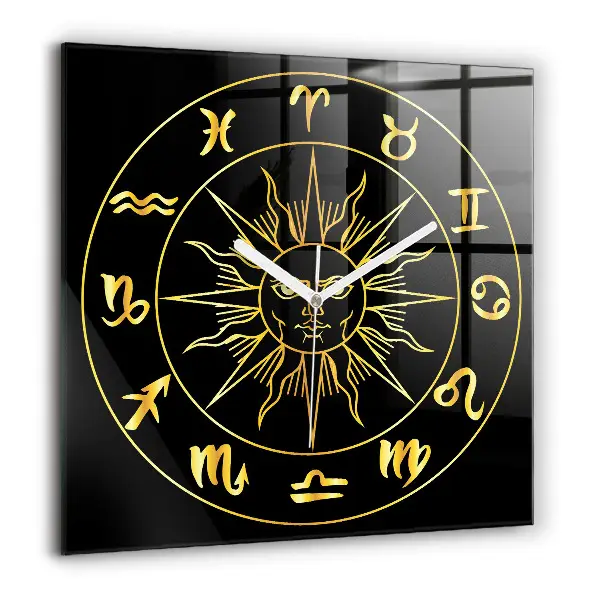 Ceas din sticlă pătrat Semne zodiacale