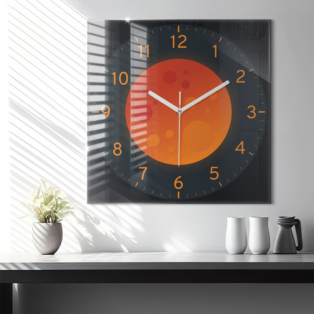 Ceas din sticlă pătrat Lună plină