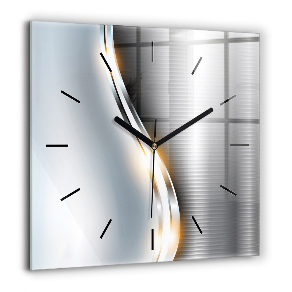 Ceas de sticlă pe perete pătrat Culoarea albastra