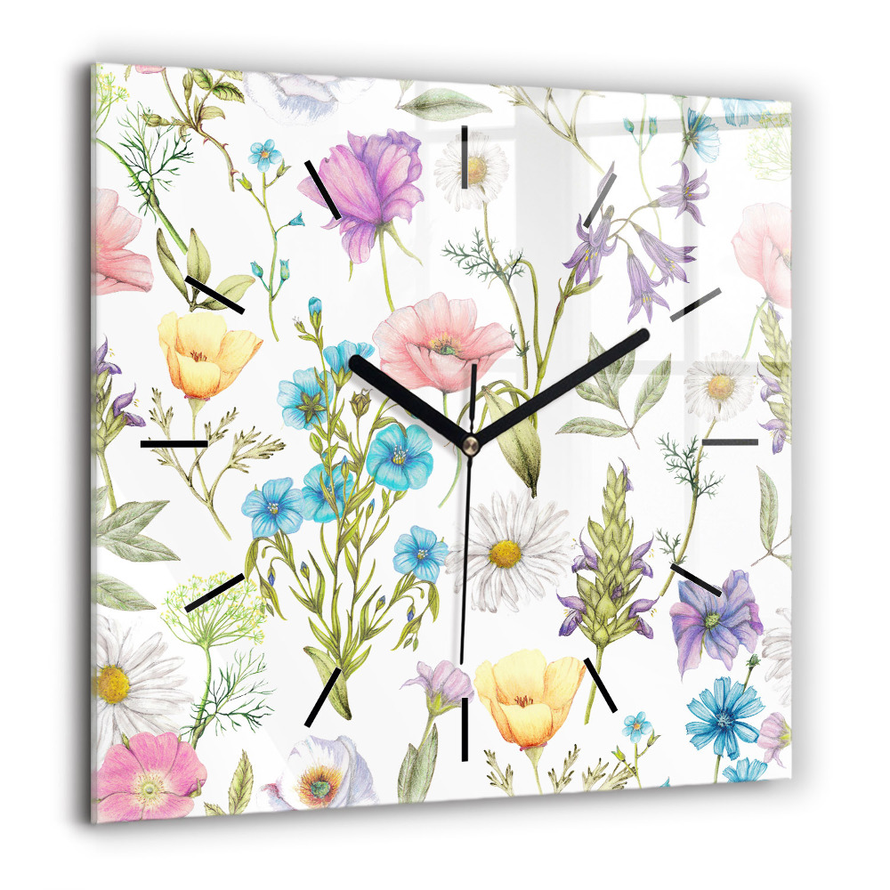 Ceas din sticlă pătrat Lemn vechi