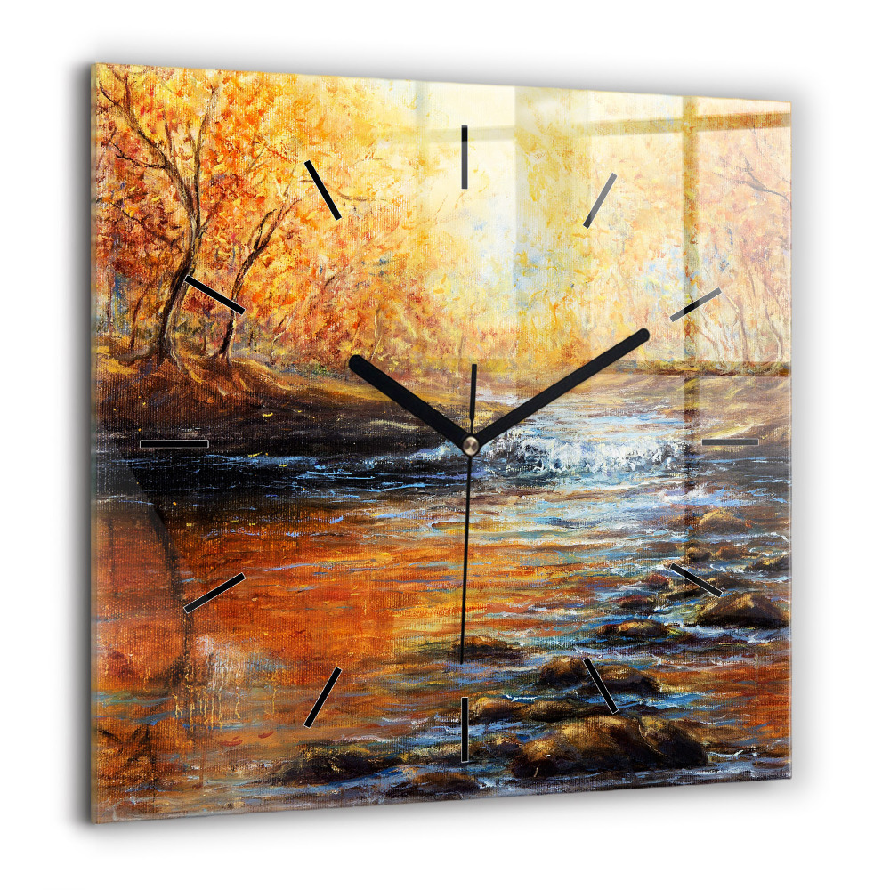 Ceas din sticlă pătrat Nori albaștri