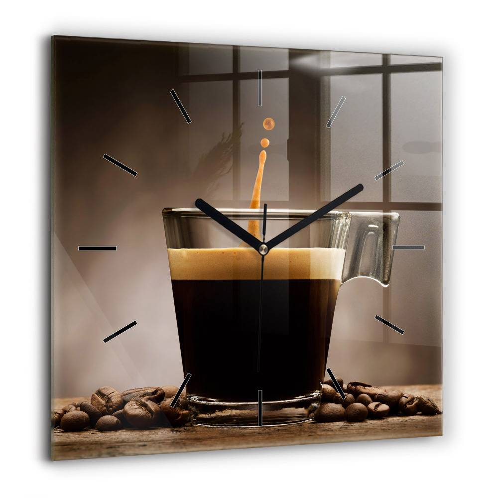 Ceas din sticlă pătrat Doi cai pictați