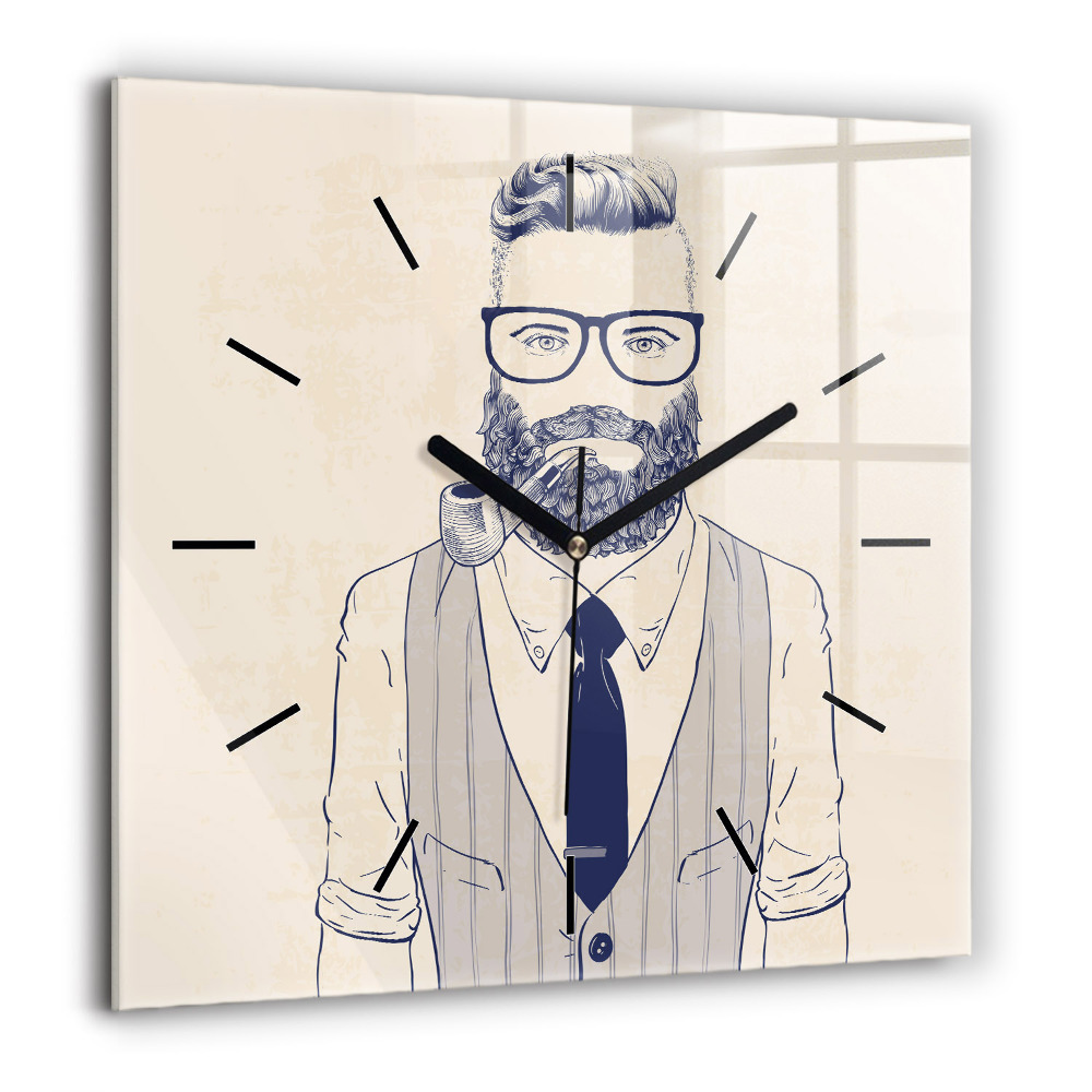 Ceas perete din sticlă pătrat Textura geometrică