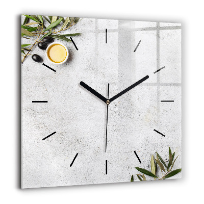 Ceas perete din sticlă pătrat Marmură decorativă