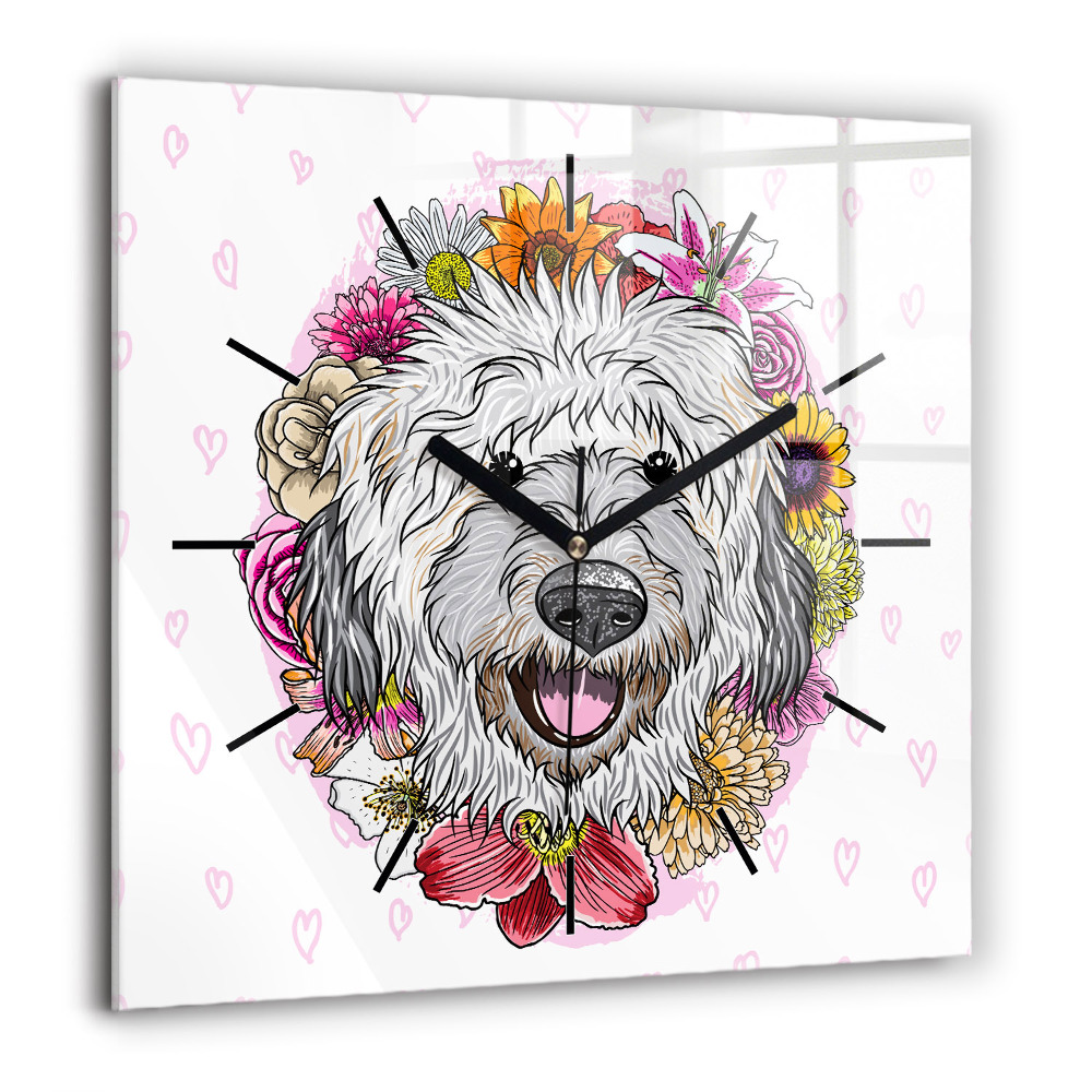 Ceas pătrat de perete din sticlă Arborele de mozaic