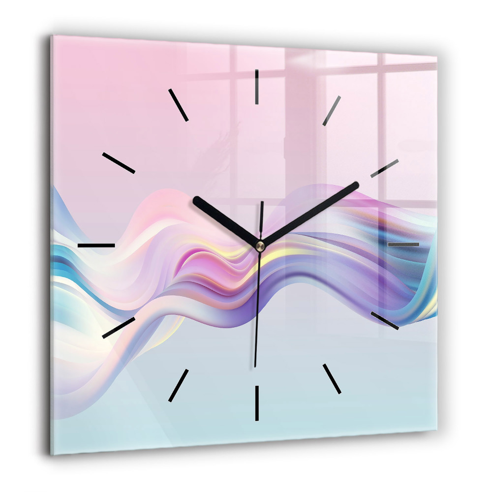 Ceas pătrat de perete din sticlă Peisaj al naturii și florilor