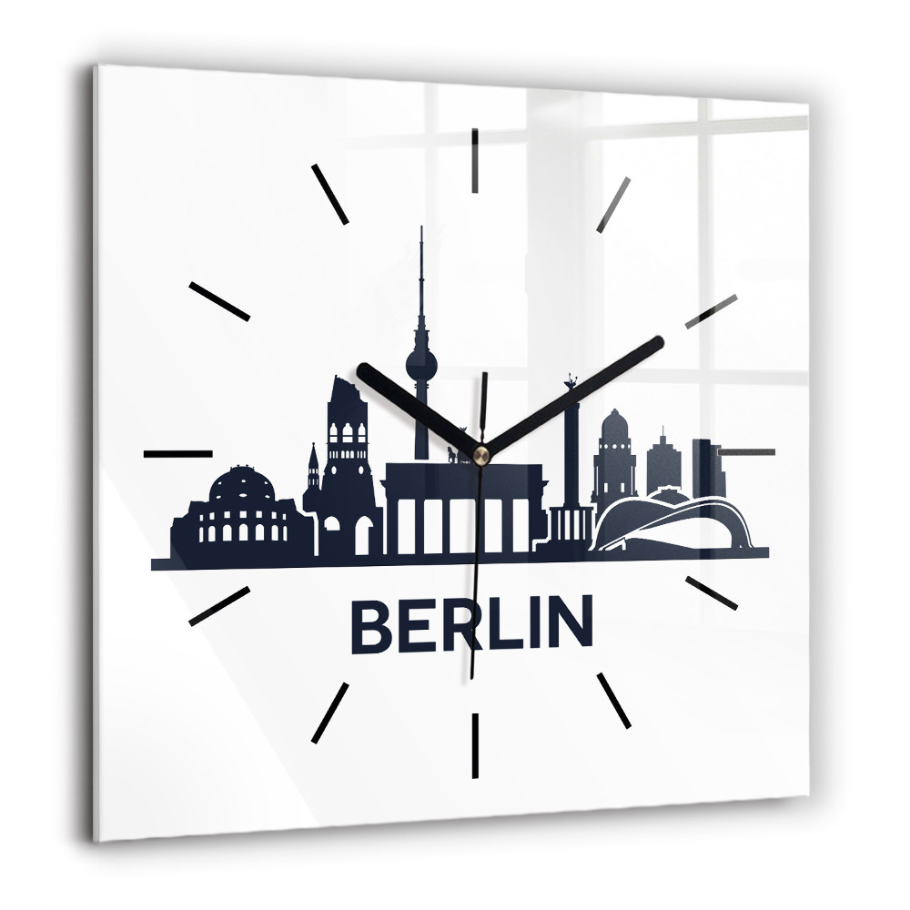 Ceas de sticlă pe perete pătrat femeie cu umbră