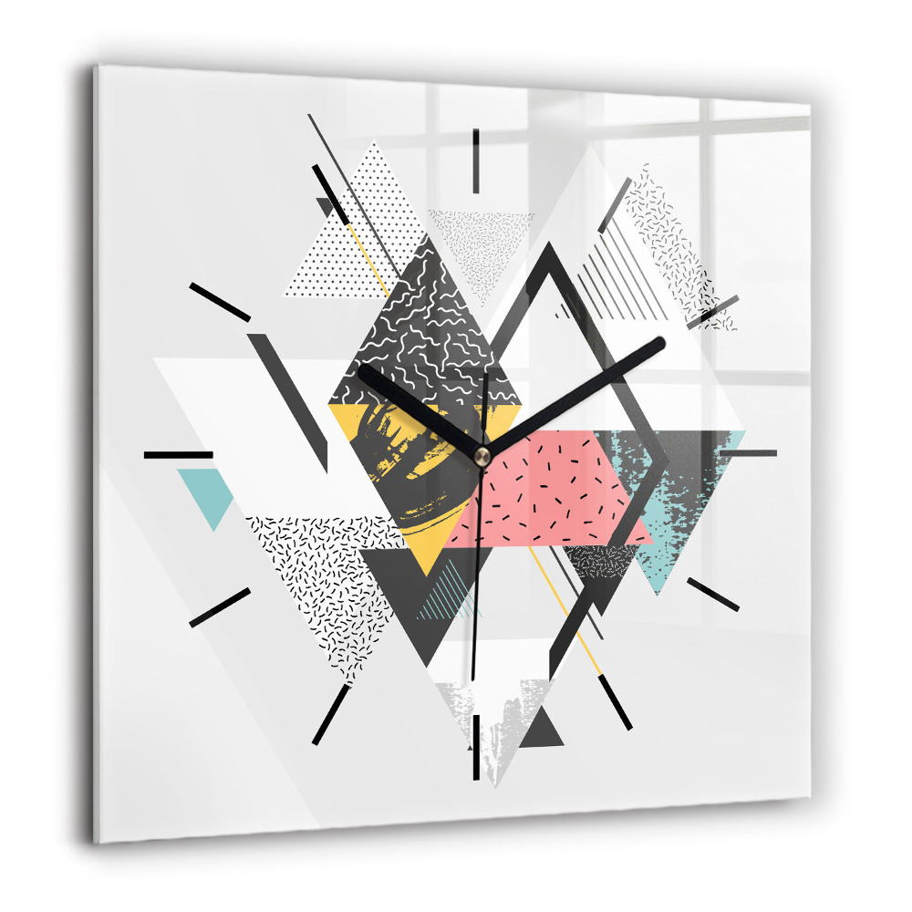 Ceas pătrat de perete din sticlă Ilustrație cu privirea lupului