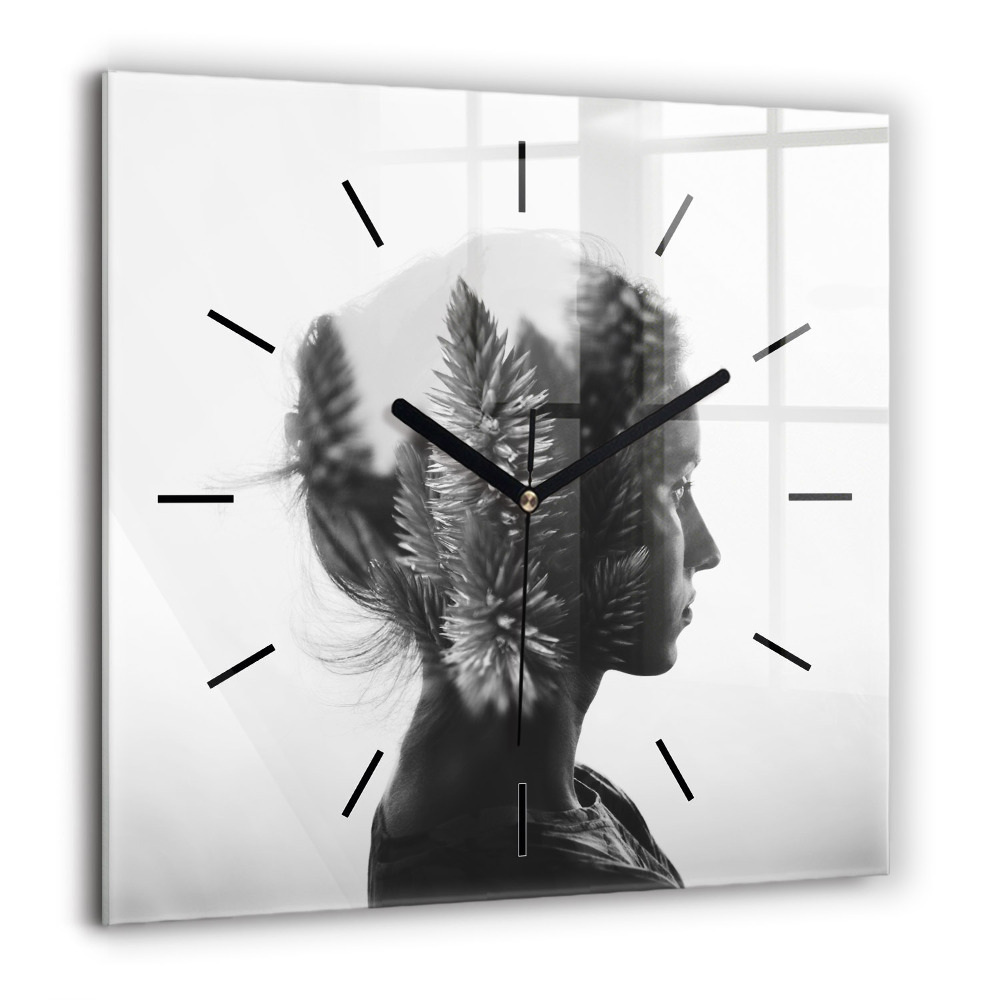 Ceas perete din sticlă pătrat steag francez