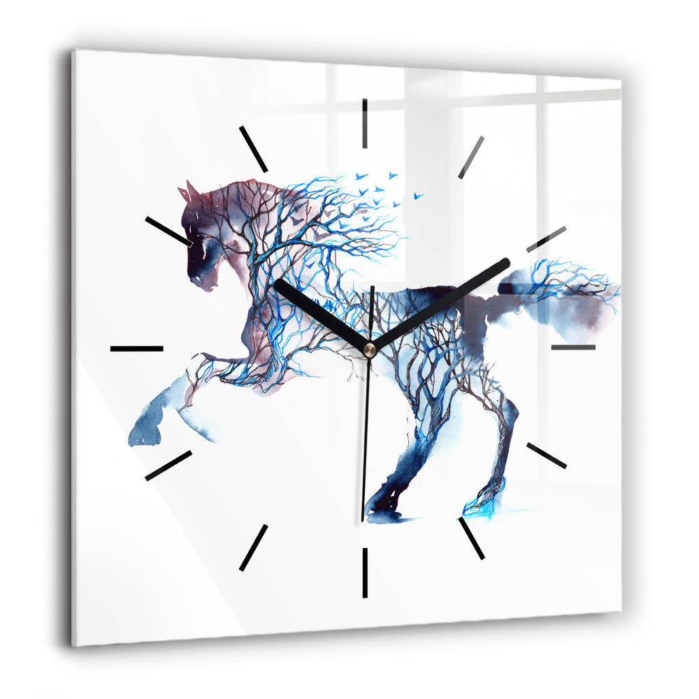 Ceas pătrat de perete din sticlă Inscripția casei