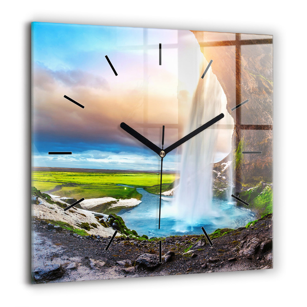 Ceas de sticlă pe perete pătrat bicicleta italiană