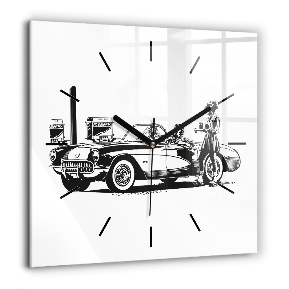 Ceas din sticlă pătrat Zid de cărămizi