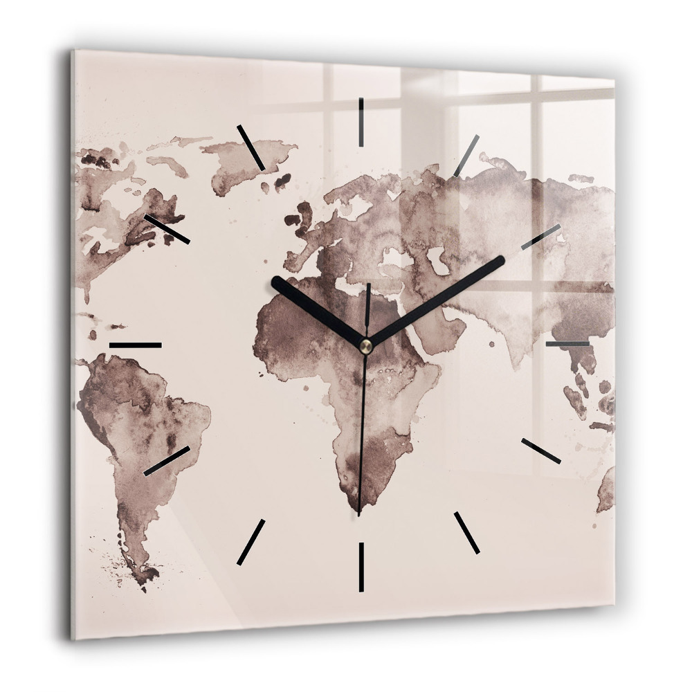 Ceas din sticlă pătrat Panouri din lemn