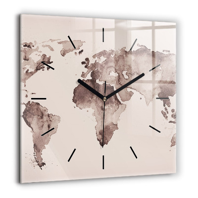 Ceas din sticlă pătrat Panouri din lemn