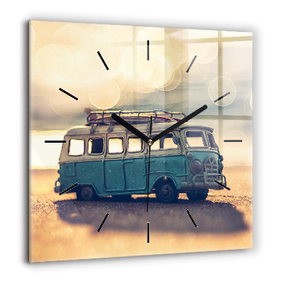 Ceas de sticlă pe perete pătrat Natura Animale Altruism