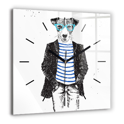 Ceas de sticlă pe perete pătrat Departe