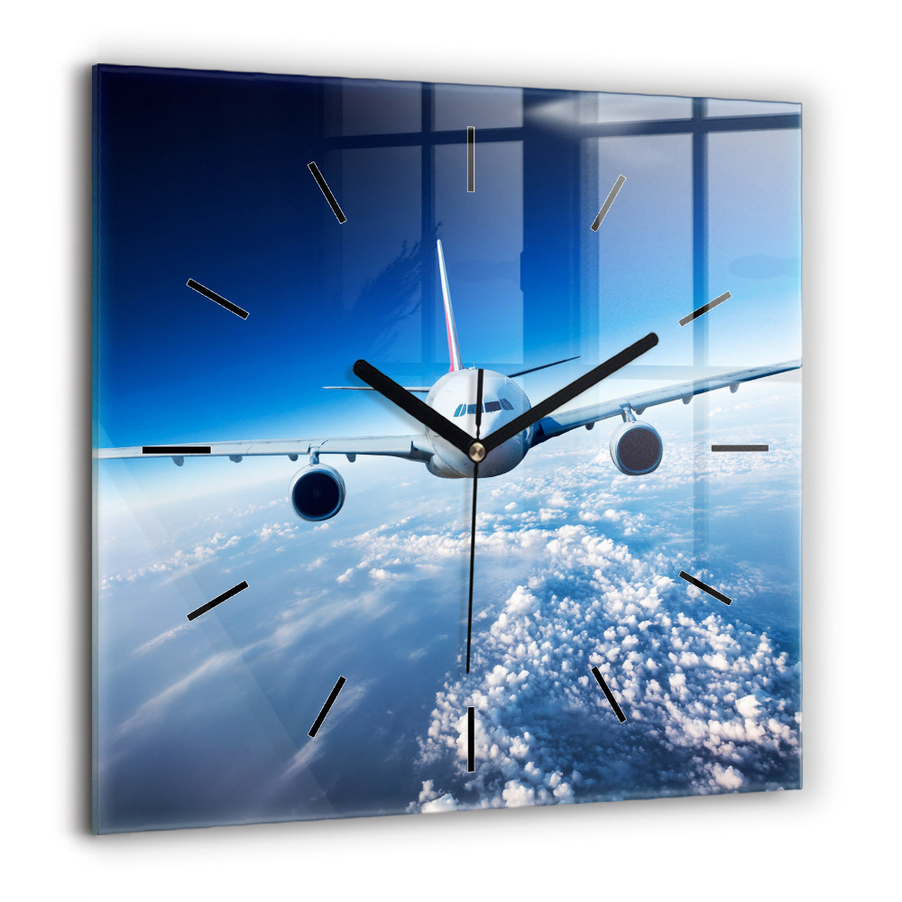 Ceas din sticlă pătrat Siluetă panther