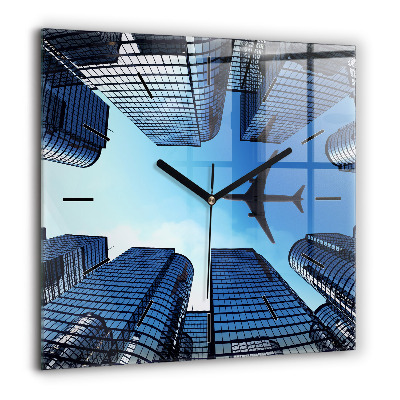 Ceas pătrat de perete din sticlă Ilustrație Dragon Rider