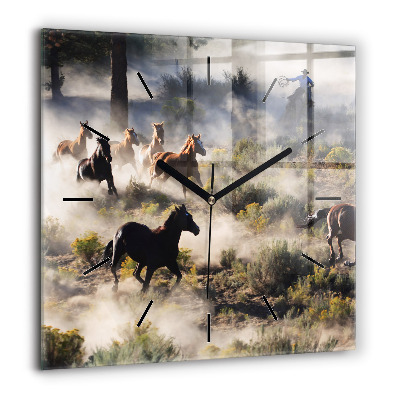 Ceas din sticlă pătrat Harta mare a lumii