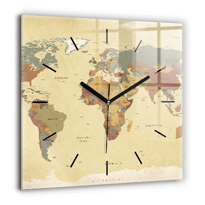 Ceas perete din sticlă pătrat Lemn zgâriat