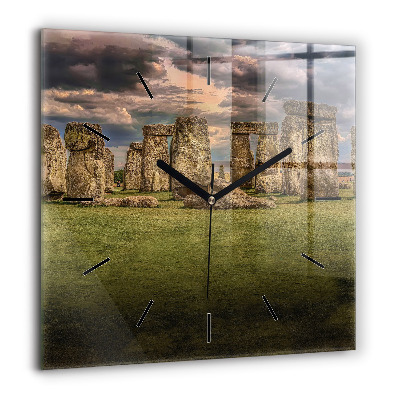 Ceas de sticlă pe perete pătrat Flori într-o vază