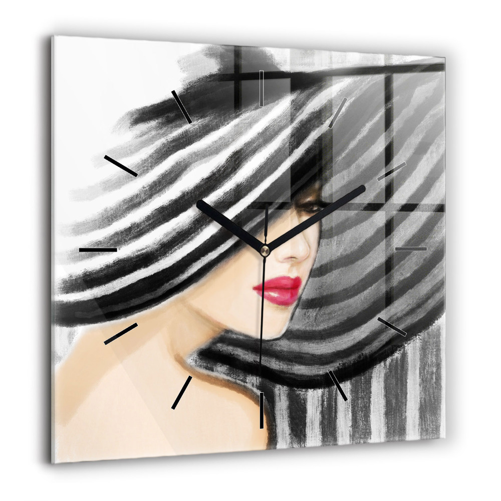 Ceas din sticlă pătrat Panorama orasului Plzen