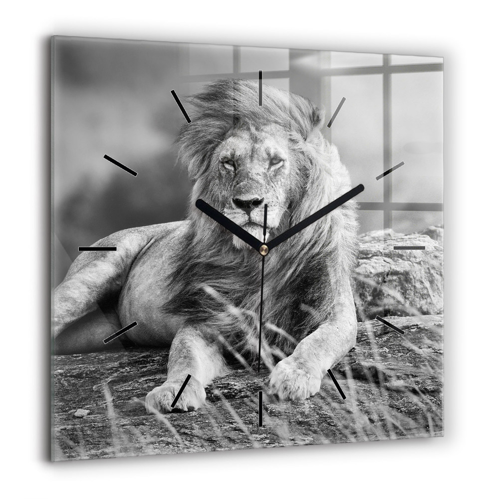 Ceas pătrat de perete din sticlă Harta lumii pe cărămidă