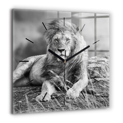 Ceas pătrat de perete din sticlă Harta lumii pe cărămidă