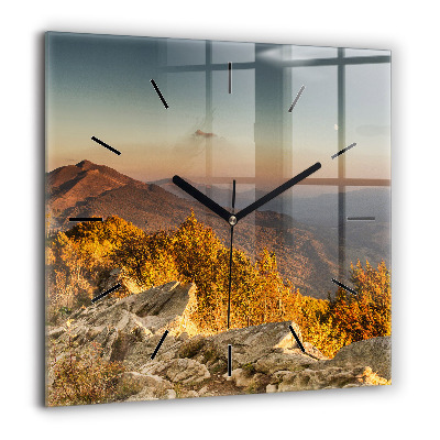 Ceas pătrat de perete din sticlă Ardei
