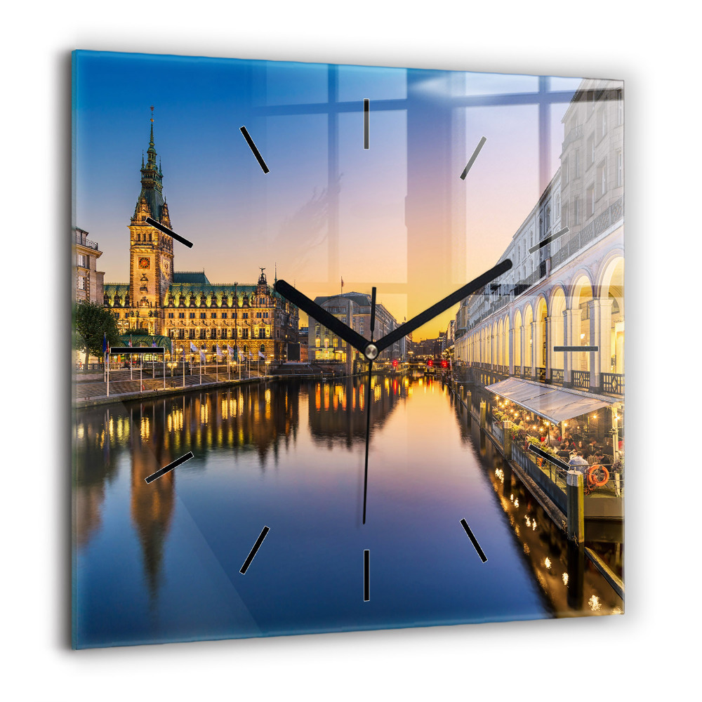 Ceas pătrat de perete din sticlă Un pas curajos înainte