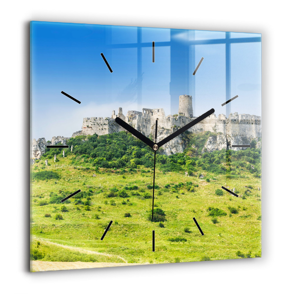 Ceas perete din sticlă pătrat Rezumat - Leu