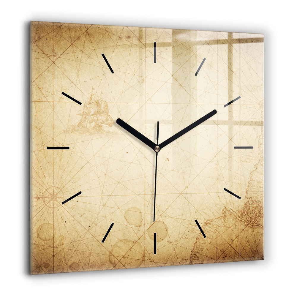 Ceas perete din sticlă pătrat Model geometric hipster