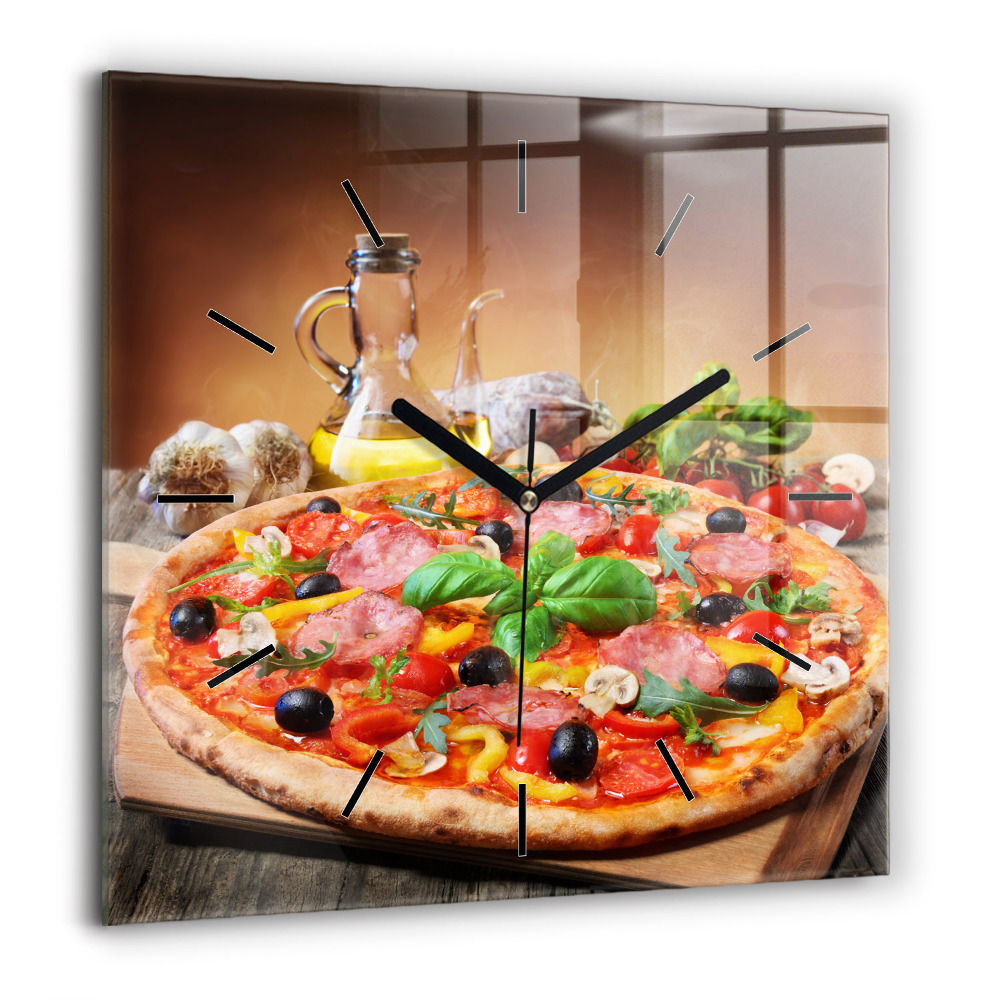 Ceas pătrat de perete din sticlă Peisajul orașului