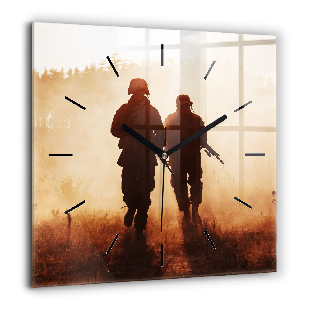 Ceas din sticlă pătrat Model pastel