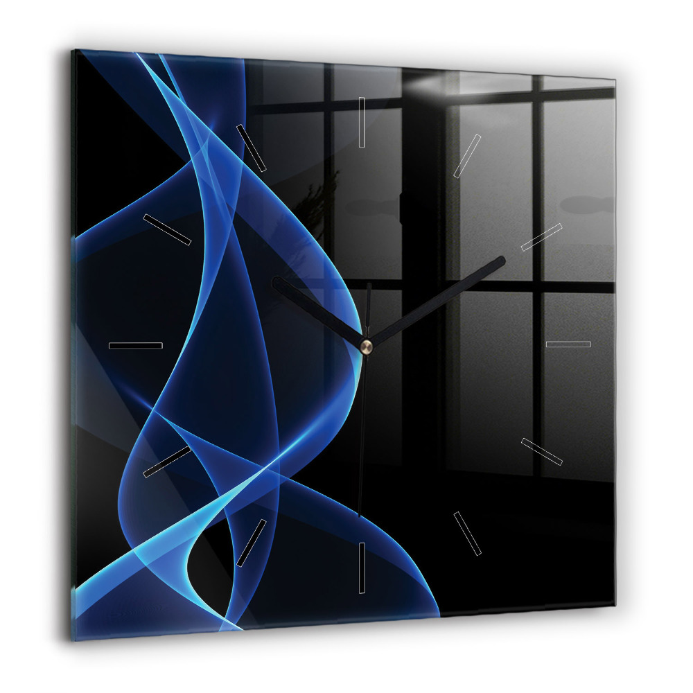 Ceas de sticlă pe perete pătrat culoarea maro