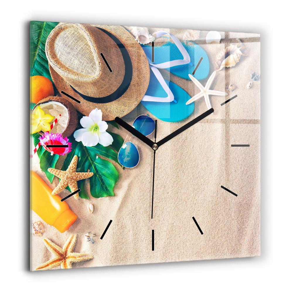 Ceas perete din sticlă pătrat Oameni pe scară