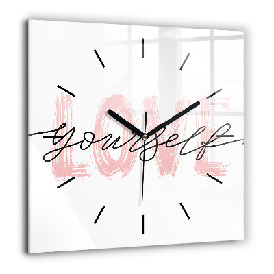 Ceas de sticlă pe perete pătrat Textura fractală