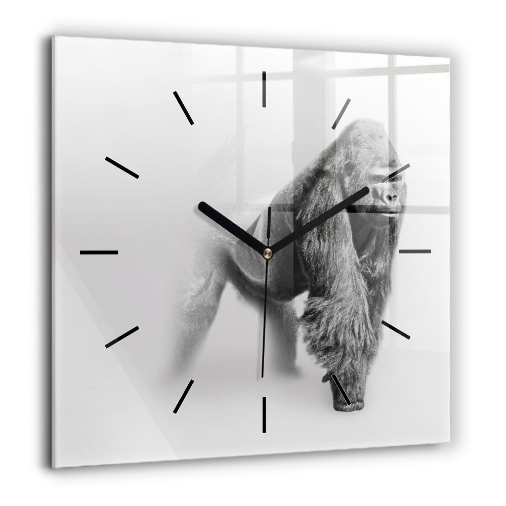 Ceas pătrat de perete din sticlă Frunze de busuioc