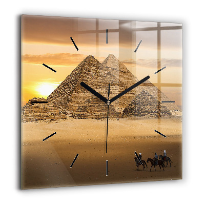 Ceas pătrat de perete din sticlă Apus de soare la Stonehenge