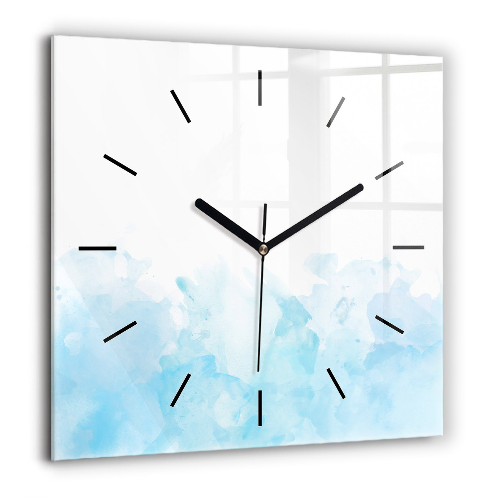 Ceas perete din sticlă pătrat Peisaj montan râu