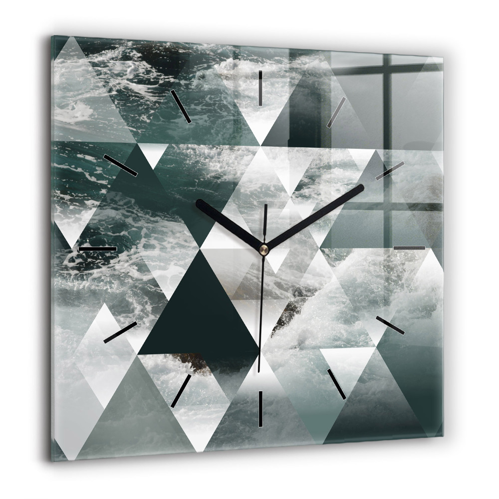 Ceas perete din sticlă pătrat Lunca de lavandă Franța