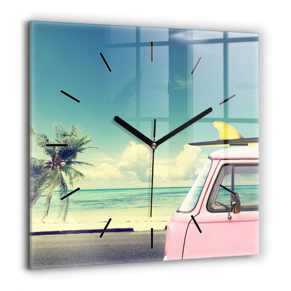 Ceas pătrat de perete din sticlă Vedere asupra Catedralei din Brno