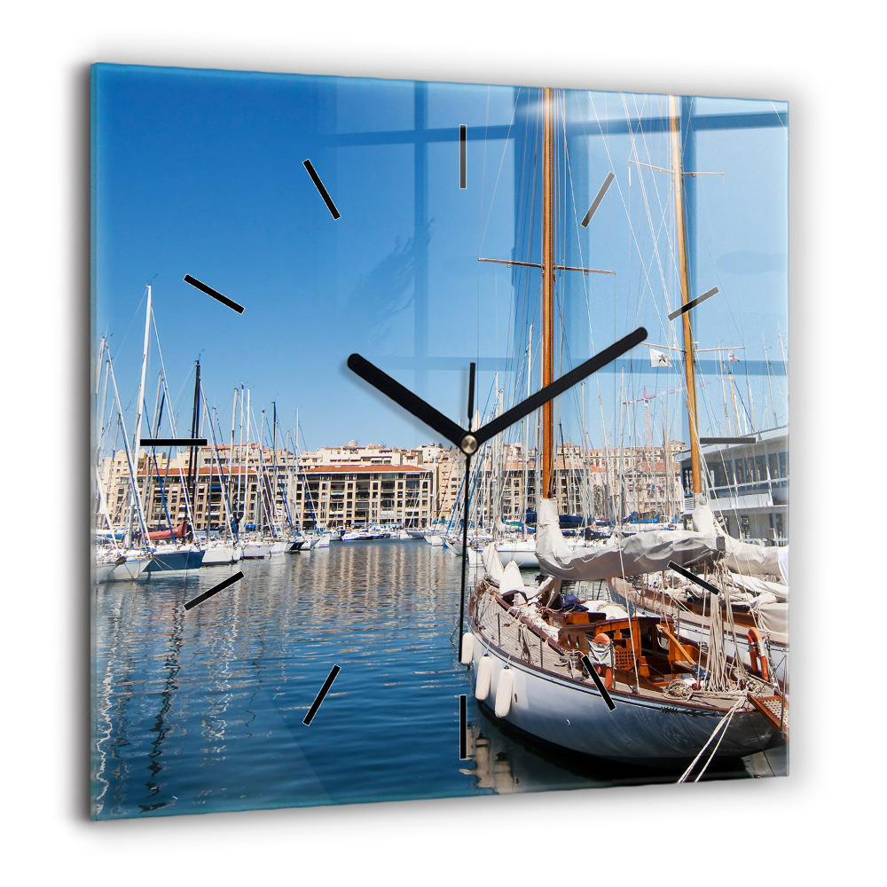 Ceas pătrat de perete din sticlă Orizontul orașului Orlando
