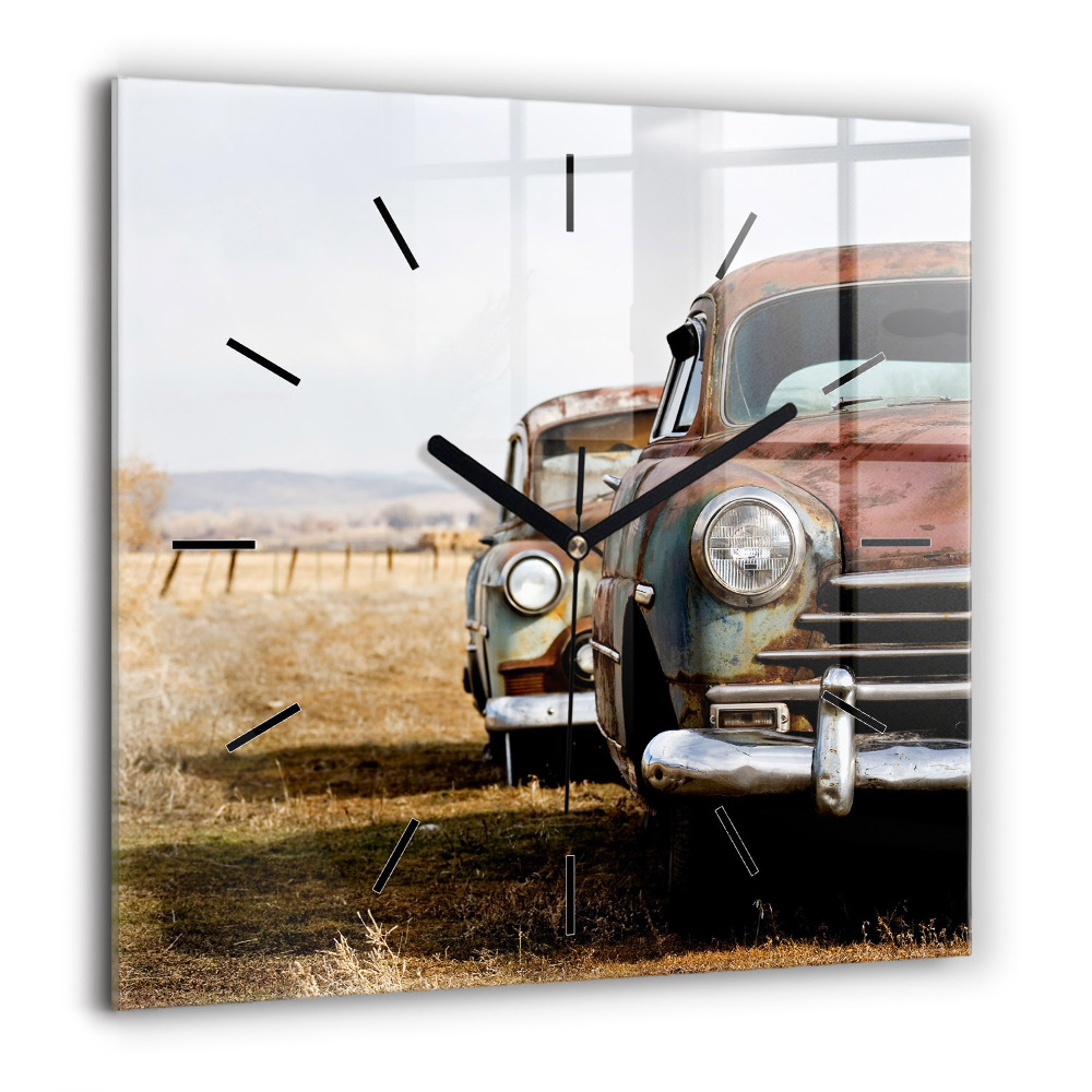 Ceas din sticlă pătrat Piramide și apus