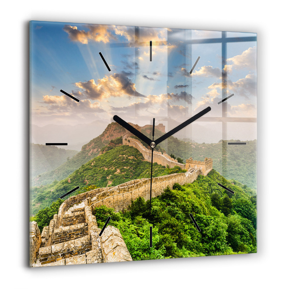 Ceas din sticlă pătrat Contururile hărții lumii