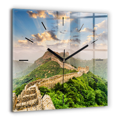 Ceas din sticlă pătrat Contururile hărții lumii