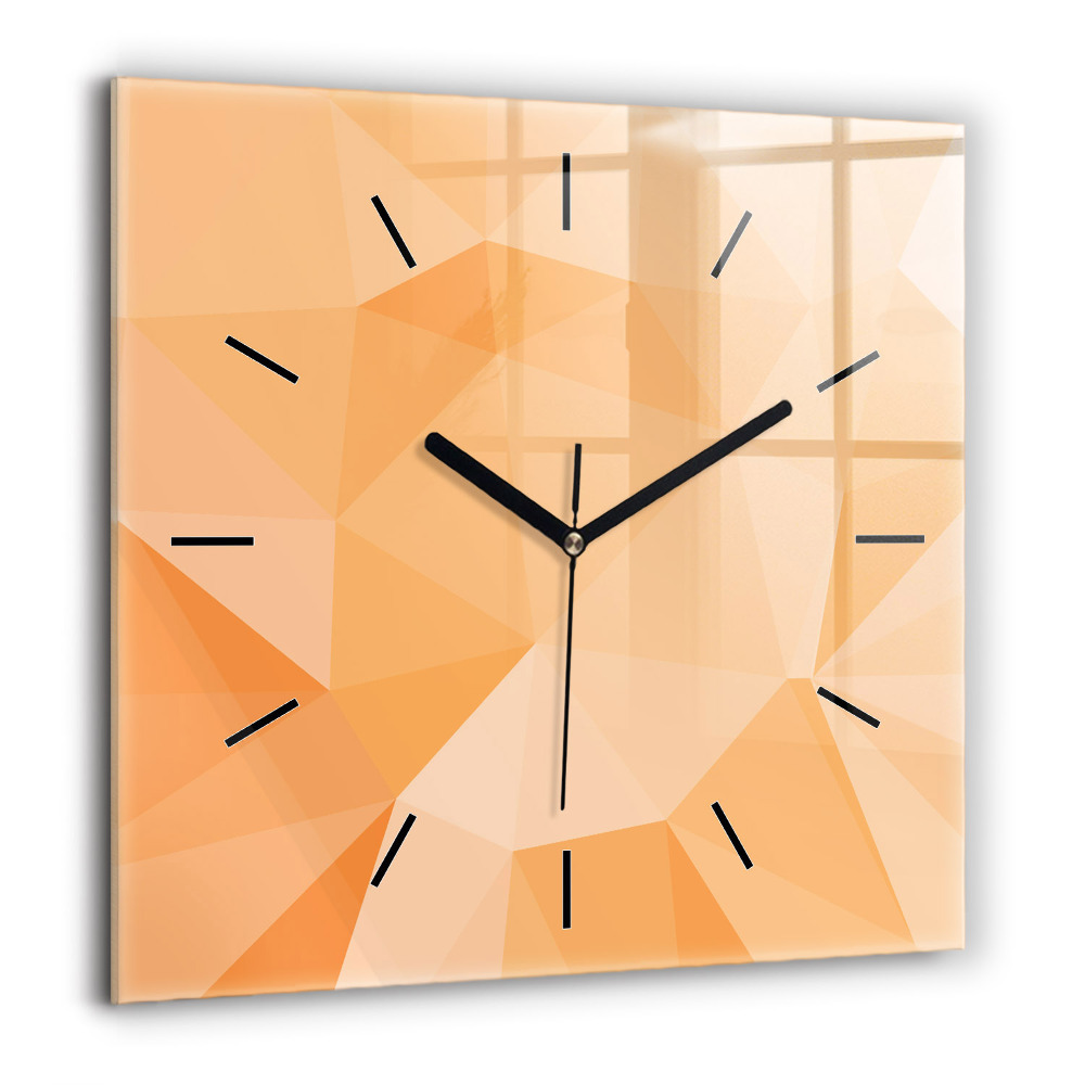 Ceas pătrat de perete din sticlă Flori delicate