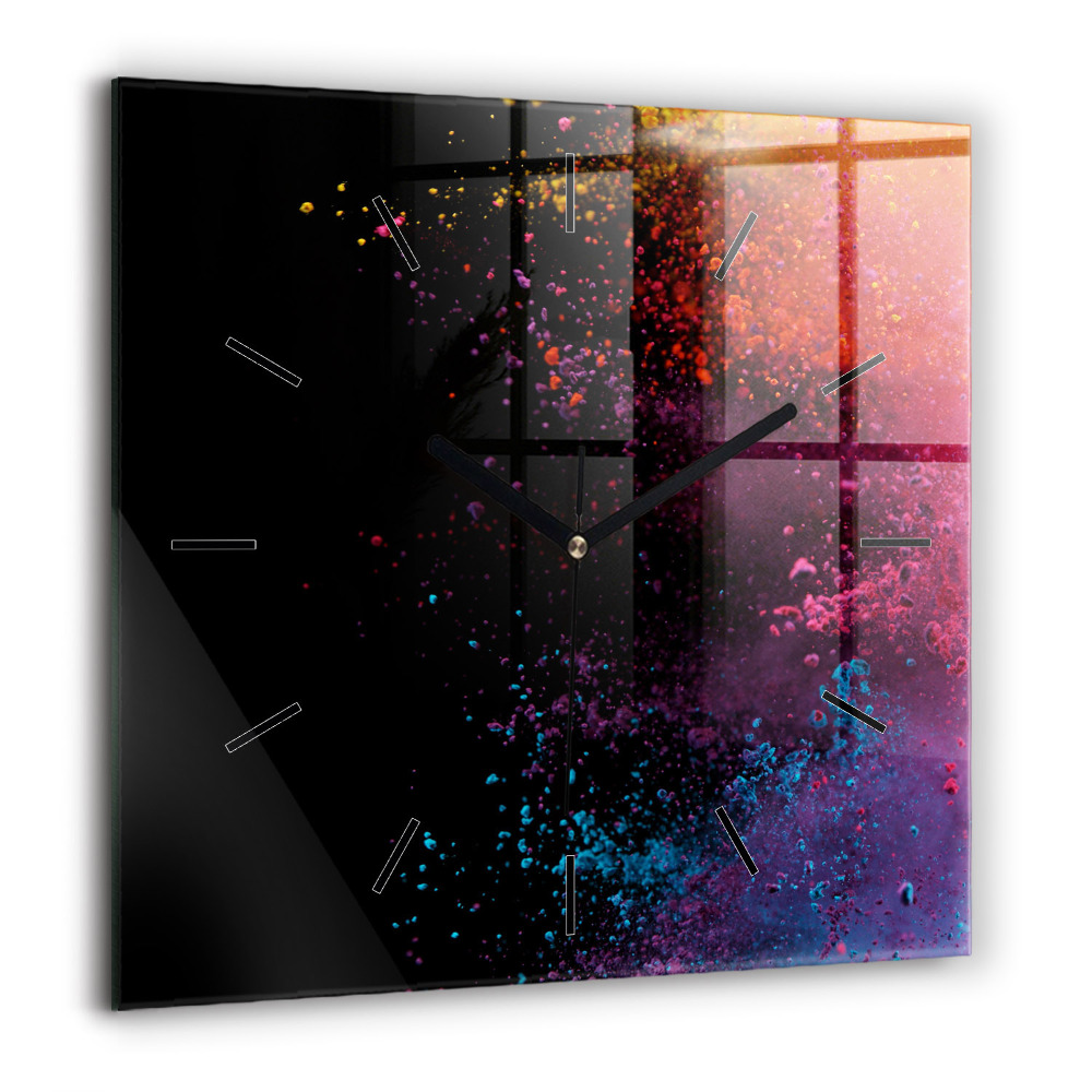 Ceas din sticlă pătrat Apus peste dealuri