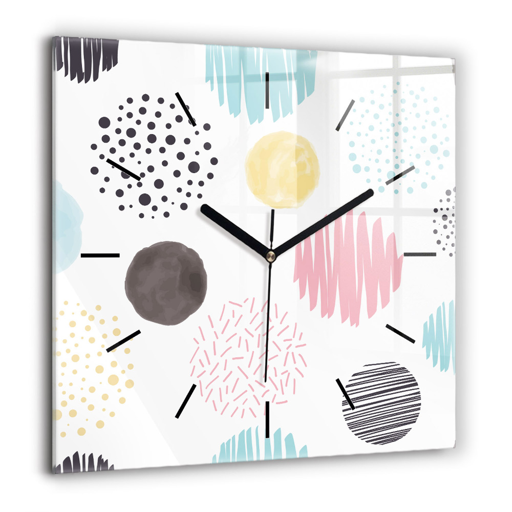 Ceas de sticlă pe perete pătrat Cocoș colorat